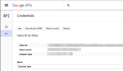 Google API Credential