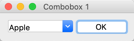 Tkinter GUI window with combobox