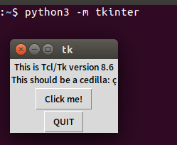 Tkinter version popup on Ubuntu